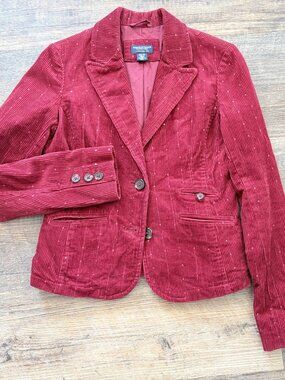 American Eagle Outfitters Red Sequin Corduroy Blazer - Size XS